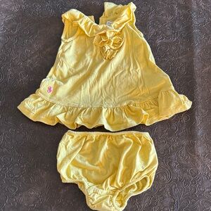 Ralph Lauren Yellow Ruffled Diaper Cover Set